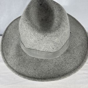 TART California Fedora Hat 100% Wool Grey One Size Felt Cap Wide Brim‎